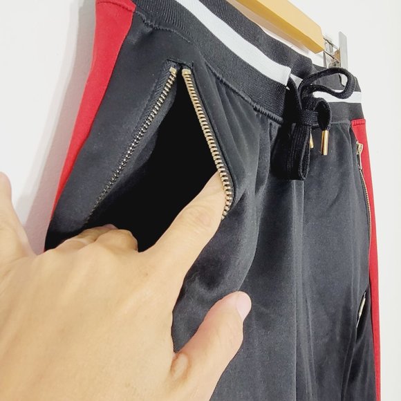 Rocawear Black Red Men's Pants Joggers Y2K Satiny Tie String Pocket Unisex Pants - Picture 3 of 16